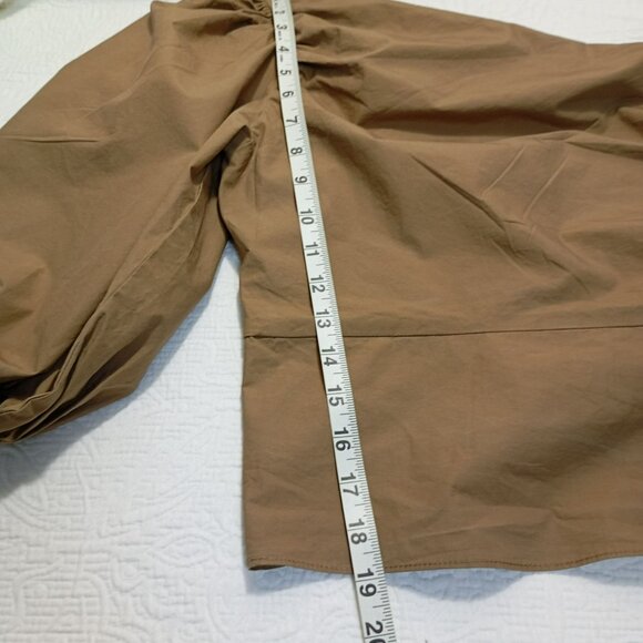 OlivaCeous Top Size M Ruched Sleeve & Draped Sash Detail One-Shoulder - Picture 11 of 13